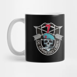 Proud US Army 7th Special Forces Group Skull De Oppresso Liber SFG - Gift for Veterans Day 4th of July or Patriotic Memorial Day Mug